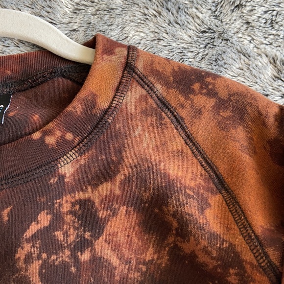 Reverse Tie Dye Bleach Dye Crewneck Crop Vintage - Picture 7 of 16